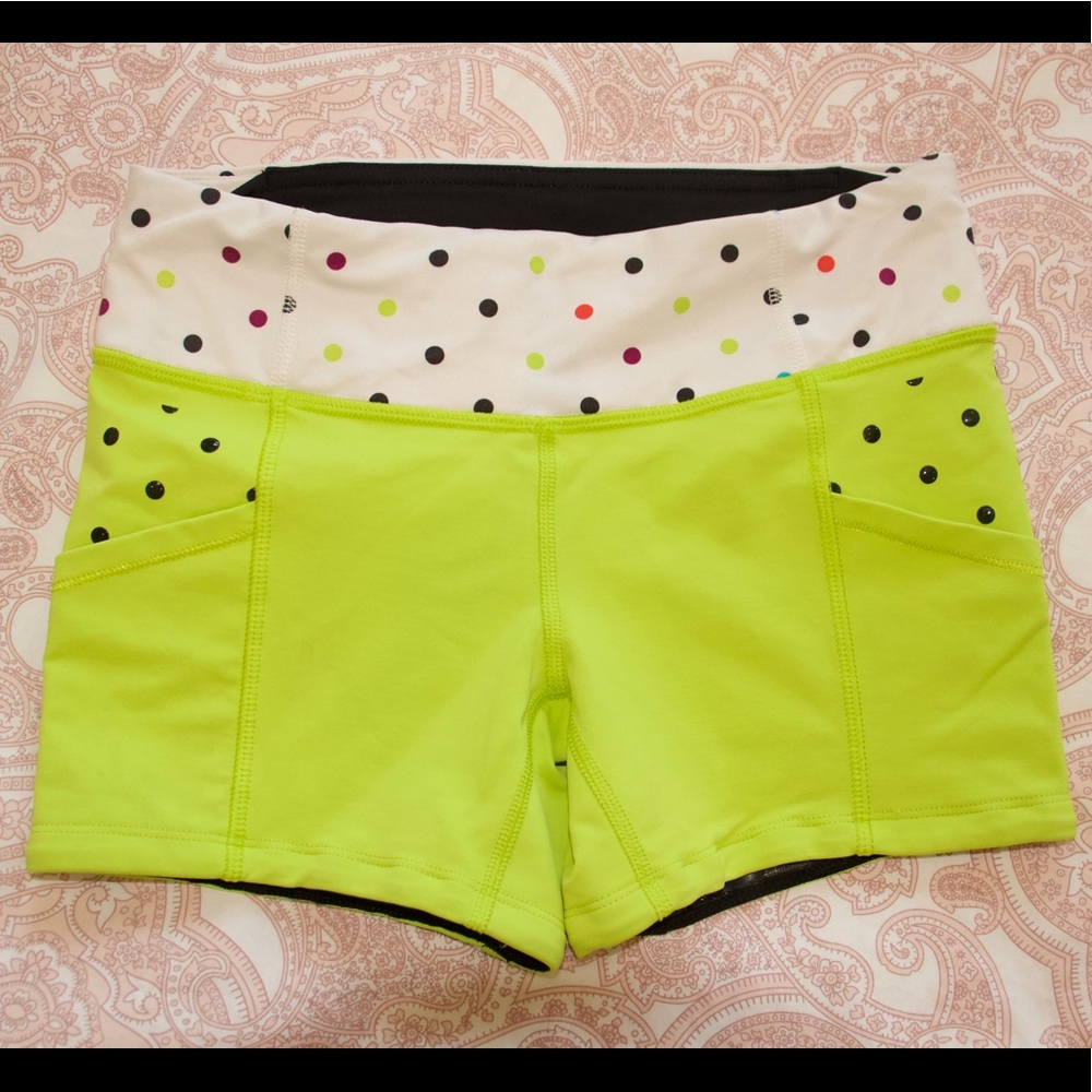 Lululemon neon reflective bike shorts